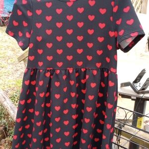 SHEIN Black Dress with Red Heart Pattern